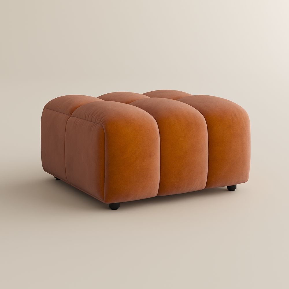 Partly Assemble Orange Fabric Modular Sofas