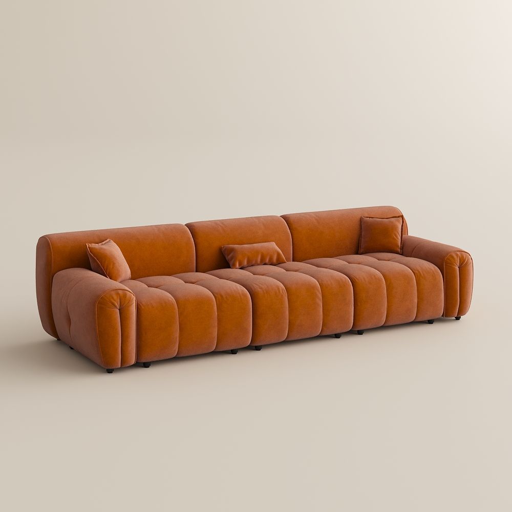 Office Orange Fabric Modular Sofas