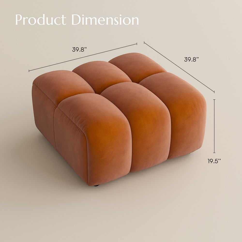 Office Orange Velvet Modular Sofas