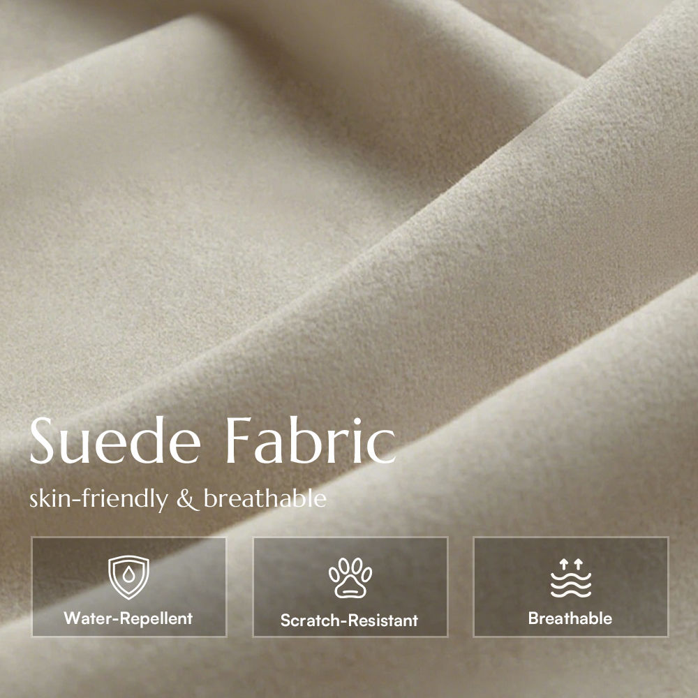 Modern Beige Suede Fabric Modular Sofas