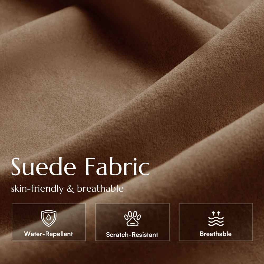 Suede Fabric Brown Suede Fabric Modular Sofas