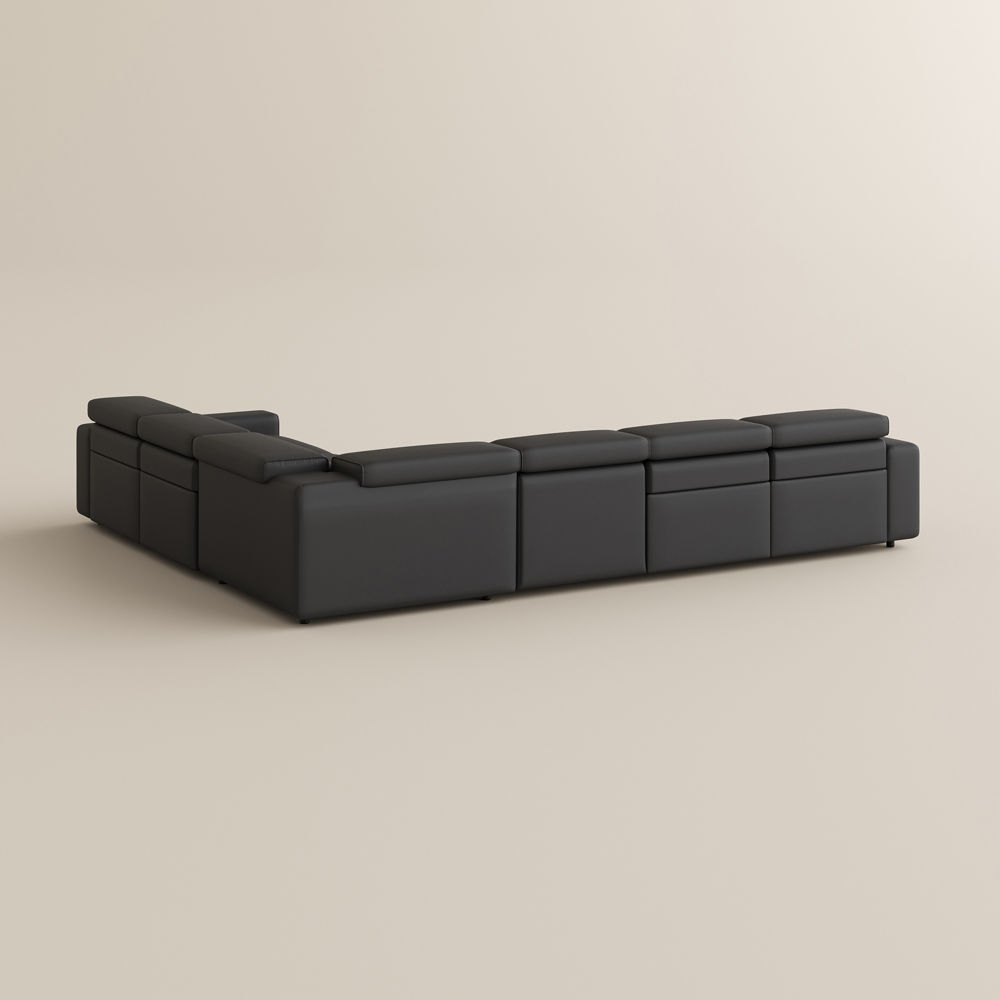 Recliner Black Eco-friendly Microfiber Leather Modular Sofas