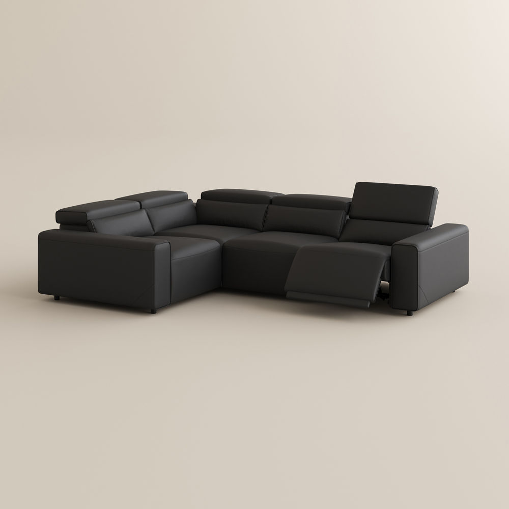 Apartment Black Eco-friendly Microfiber Leather Modular Sofas