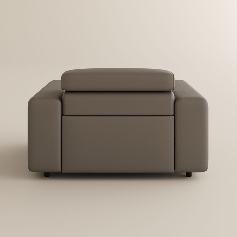 Large Light Brown Eco-friendly Microfiber Leather Modular Sofas