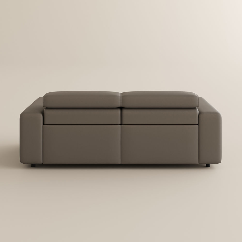 Pure Color Light Brown Eco-friendly Microfiber Leather Modular Sofas