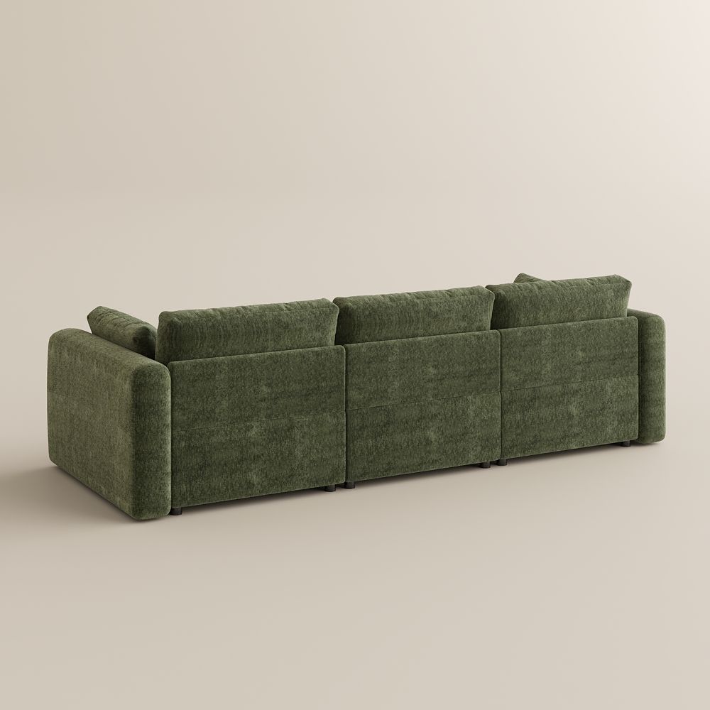 Modern Green Chenille Modular Sofas
