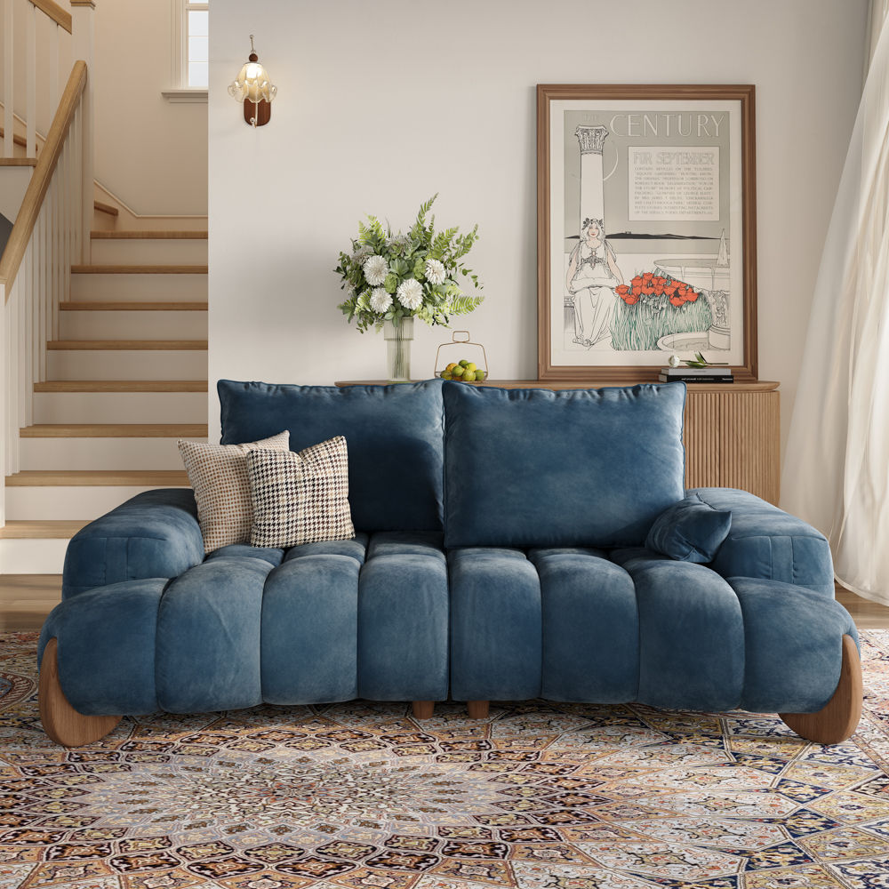 Blue Velvet Modular Sofas