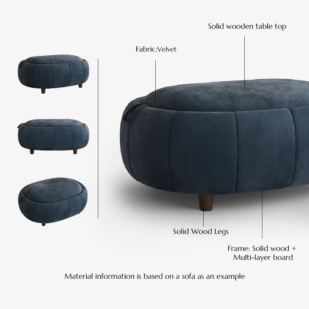 Living Room Blue Velvet Modular Sofas