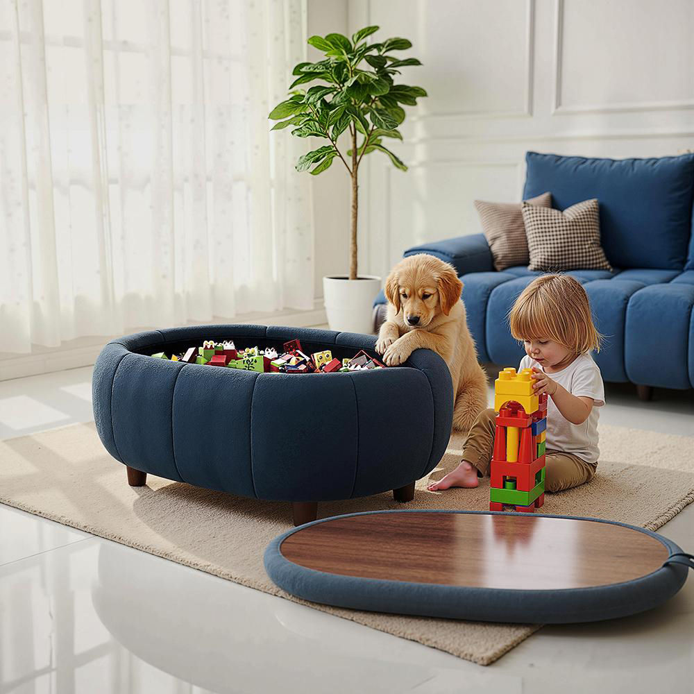 Medium Blue Velvet Modular Sofas