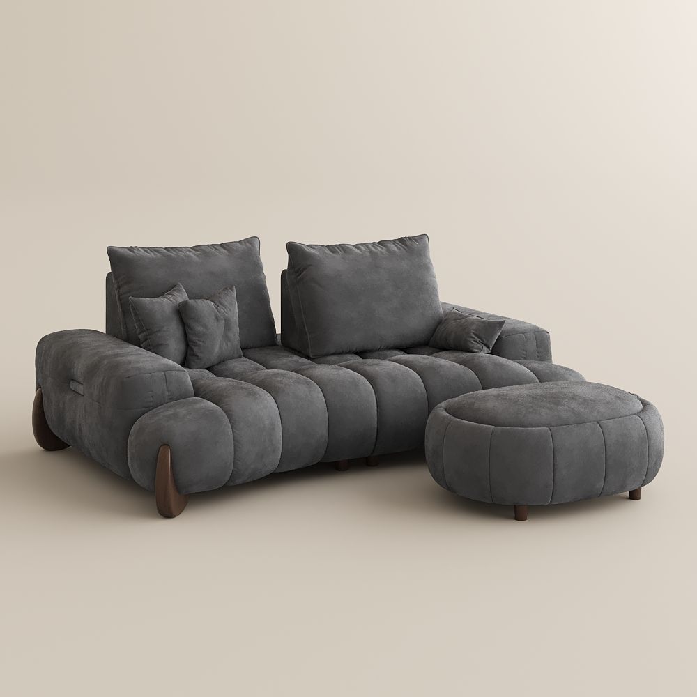 2-3 Seater Grey Velvet Modular Sofas