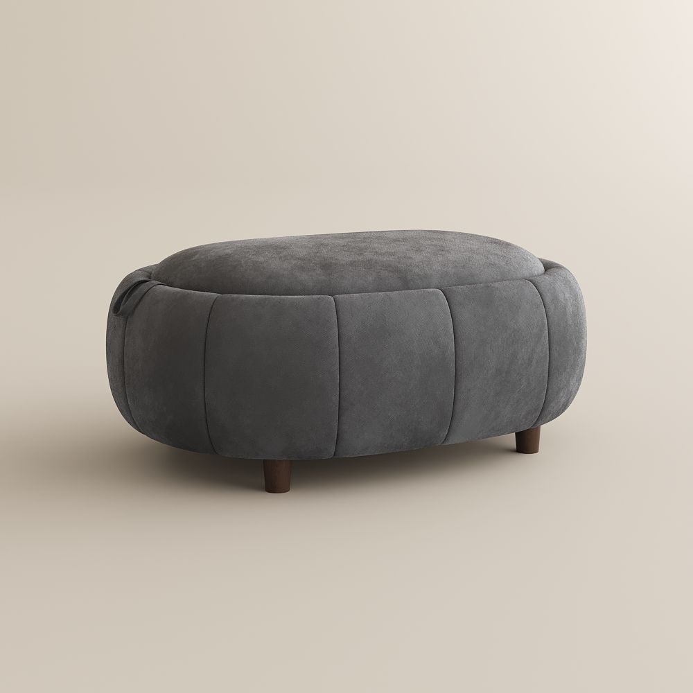 Single Seat Grey Velvet Modular Sofas