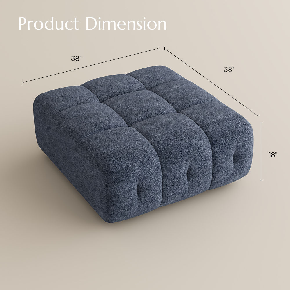 Home Theater Blue Chenille Modular Sofas