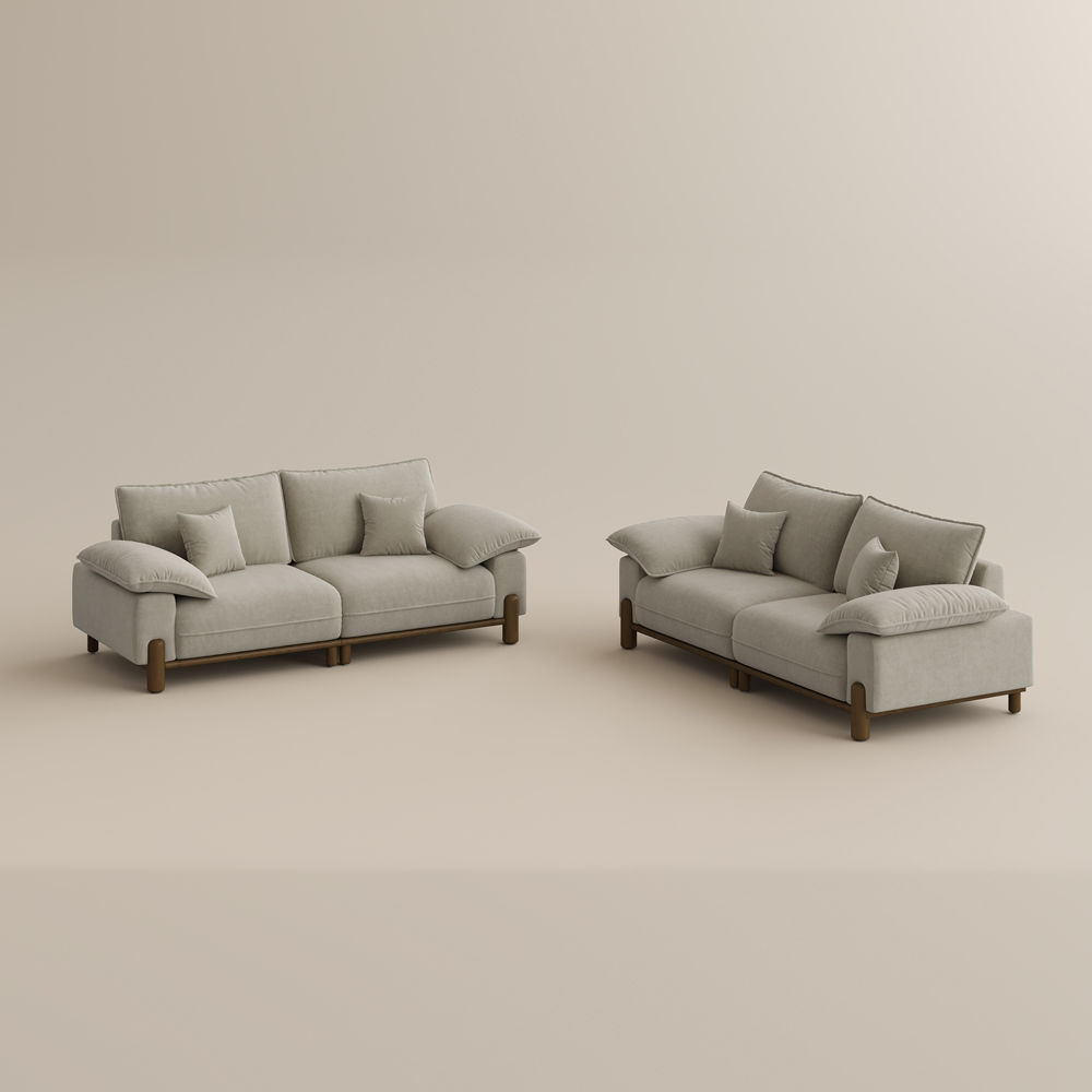 Beige Pet-Friendly Fabric Modular Sofas