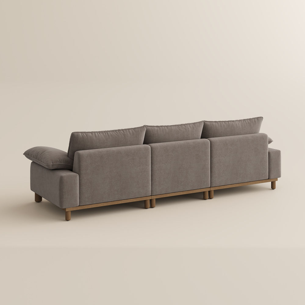 Khaki Pet-Friendly Fabric Modular Sofas