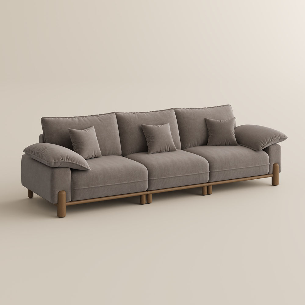 Khaki Pet-Friendly Fabric Modular Sofas