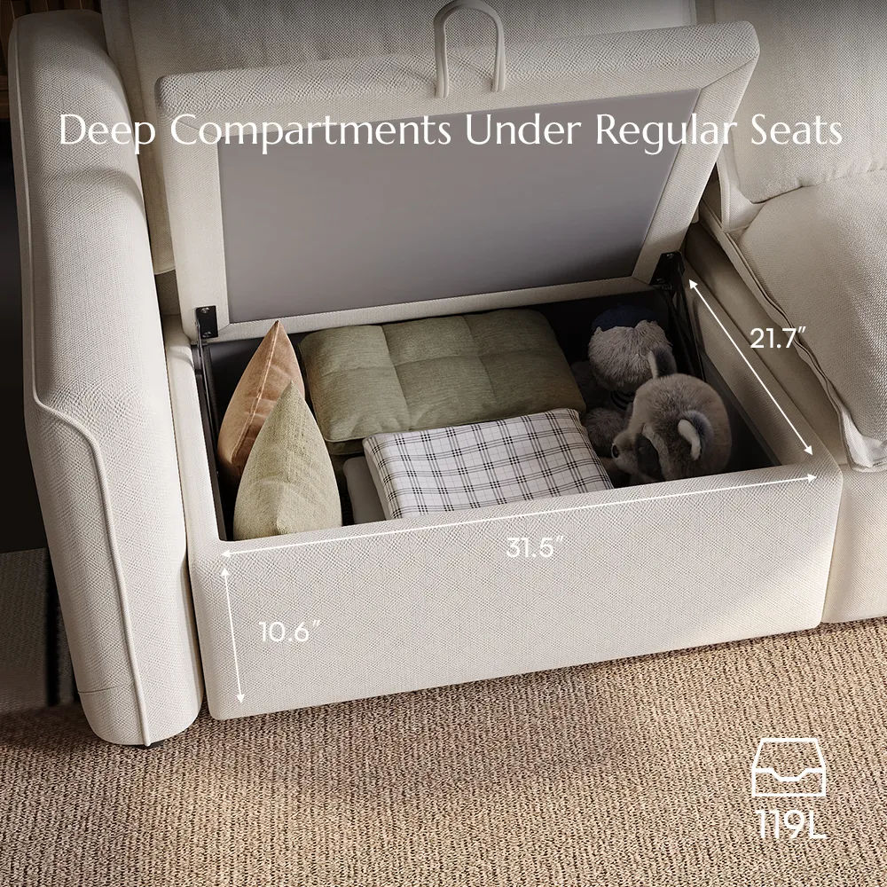 Beige Fabric Smart Furniture