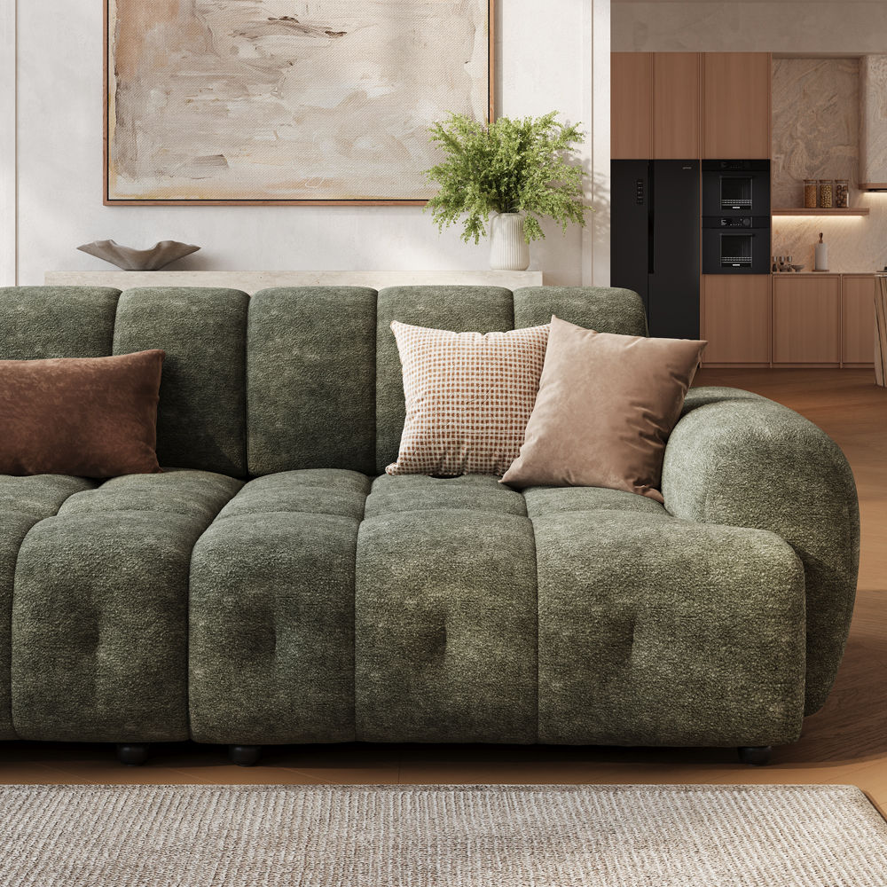 Green Green Chenille Modular Sofas