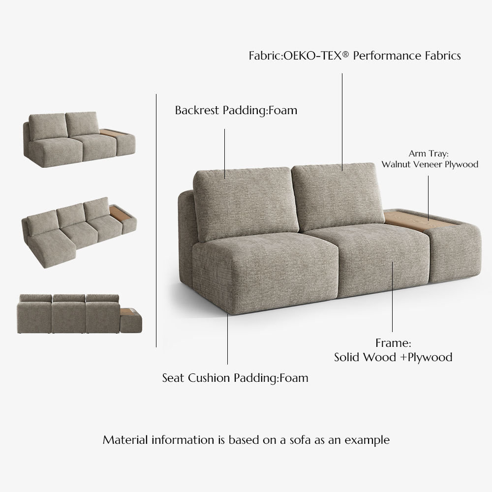 Loveseats Khaki Modular Sofas