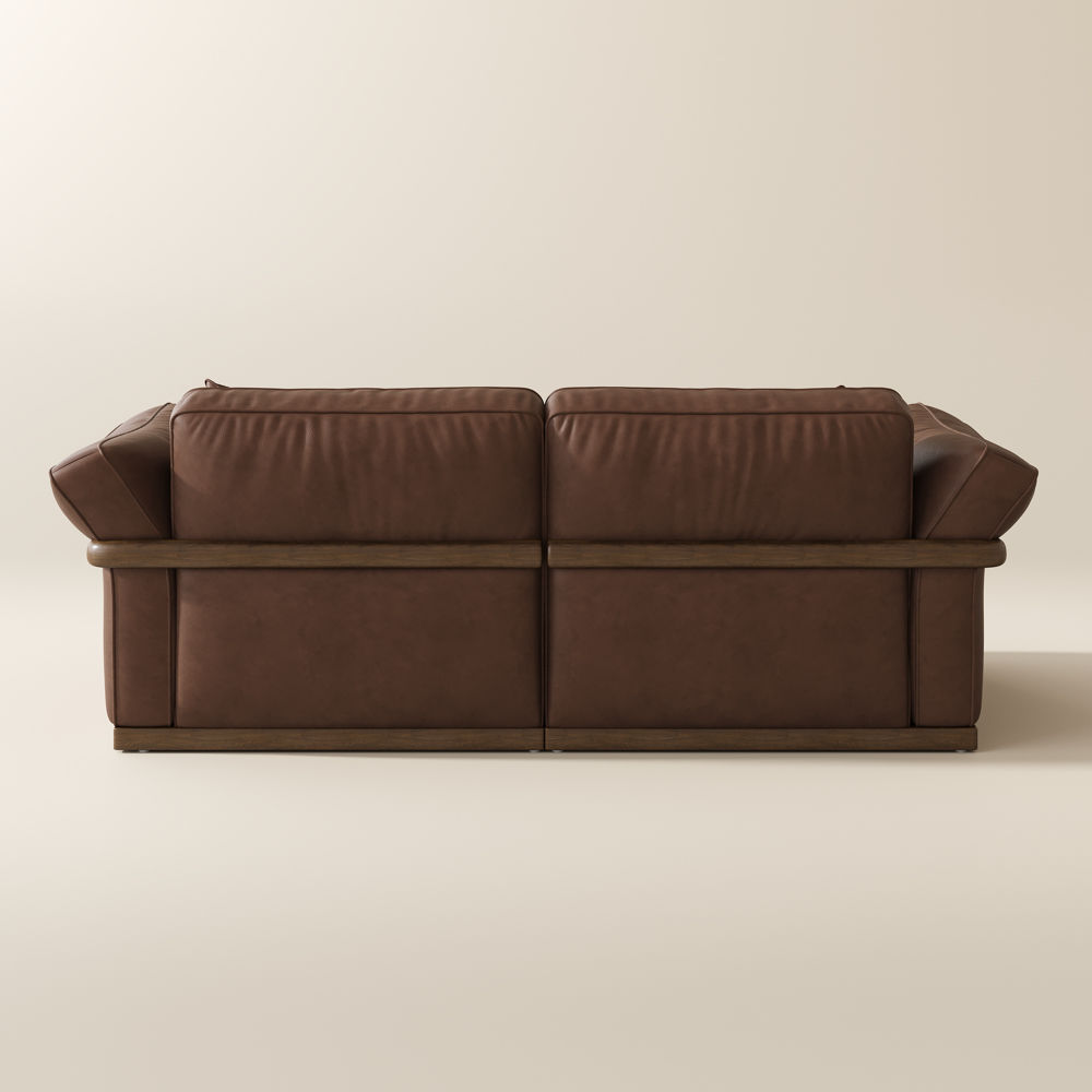 Spacious Dark Brown Genuine Leather Modular Sofas