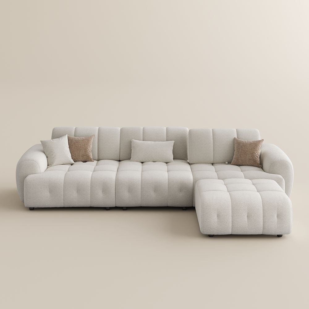 Modern Cream Chenille Modular Sofas