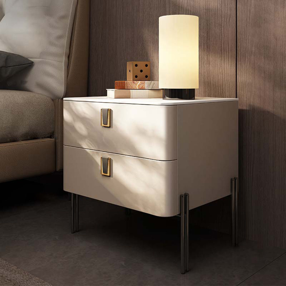 Rectangular Khaki MDF Nightstands