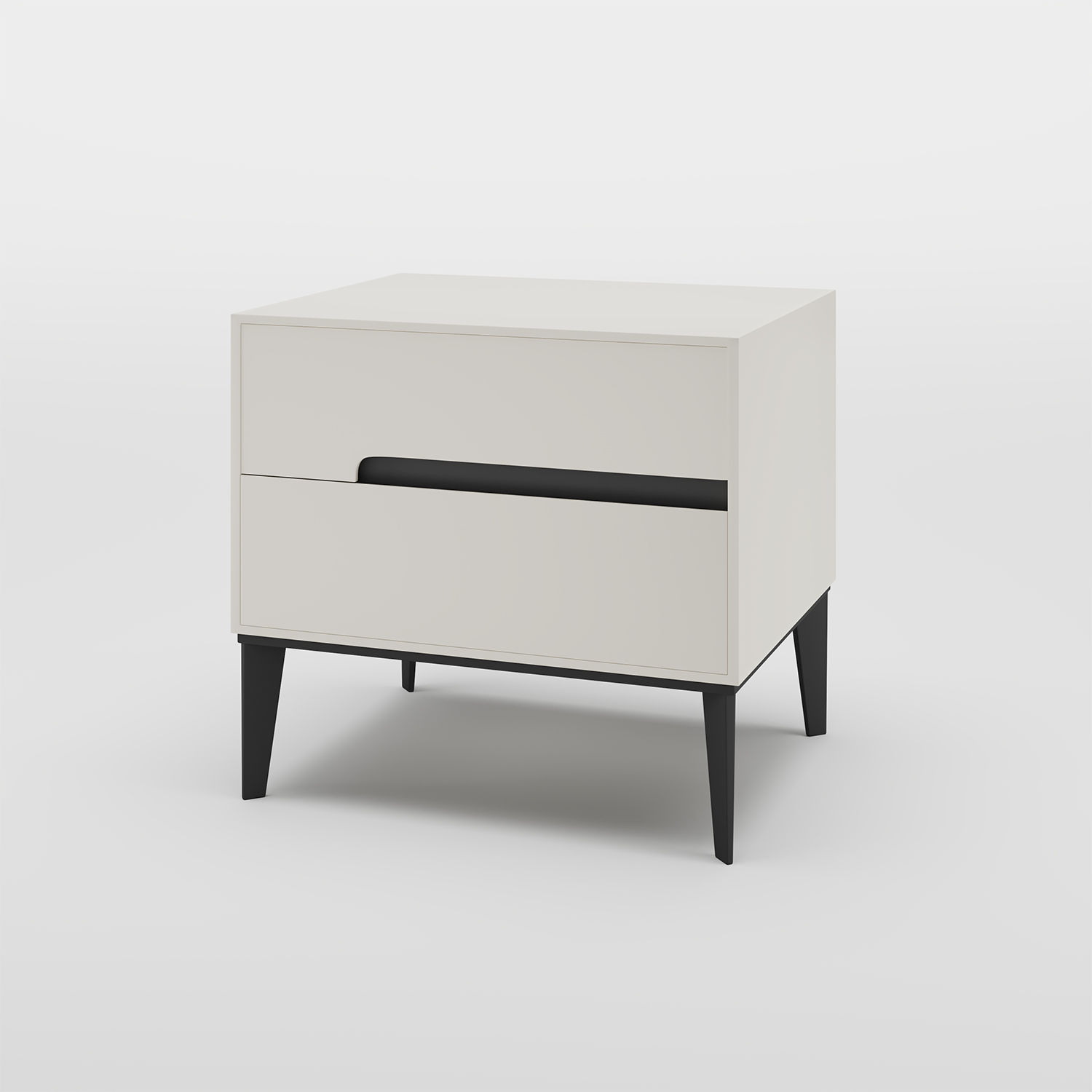 Rectangular White MDF&Pine Nightstands