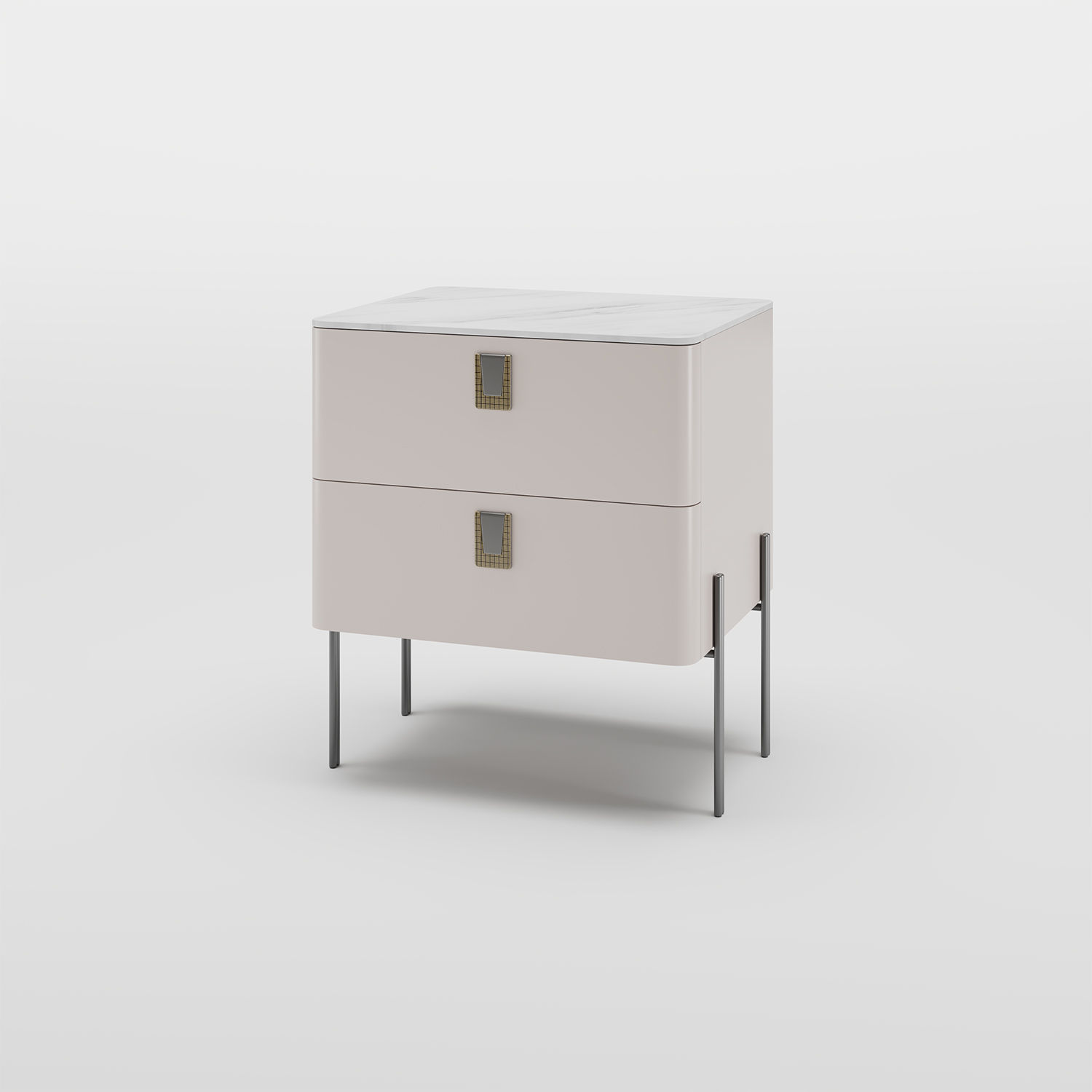 Metal Leg Khaki MDF Nightstands