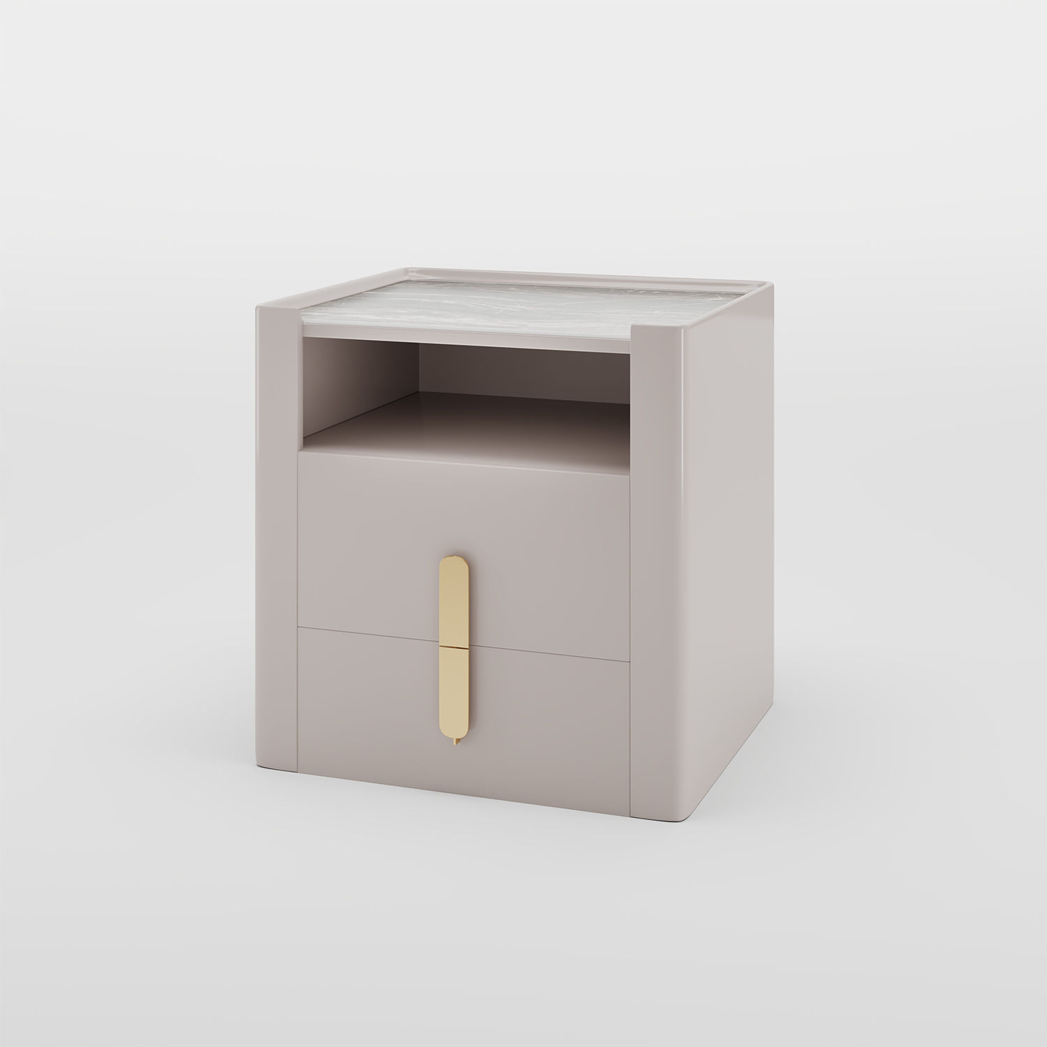 with Drawers Gray MDF Nightstands