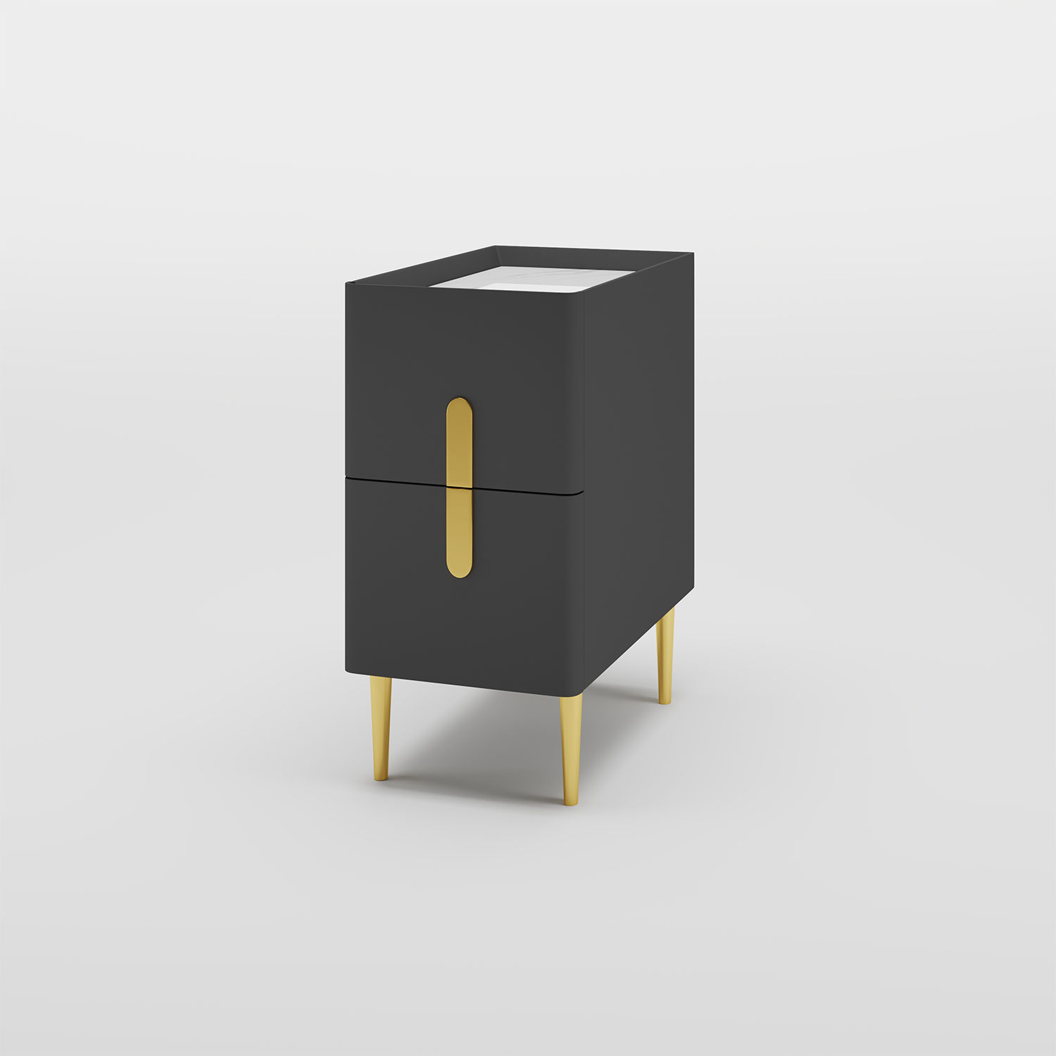 Modern Luxury Black Sintered Stone Nightstands