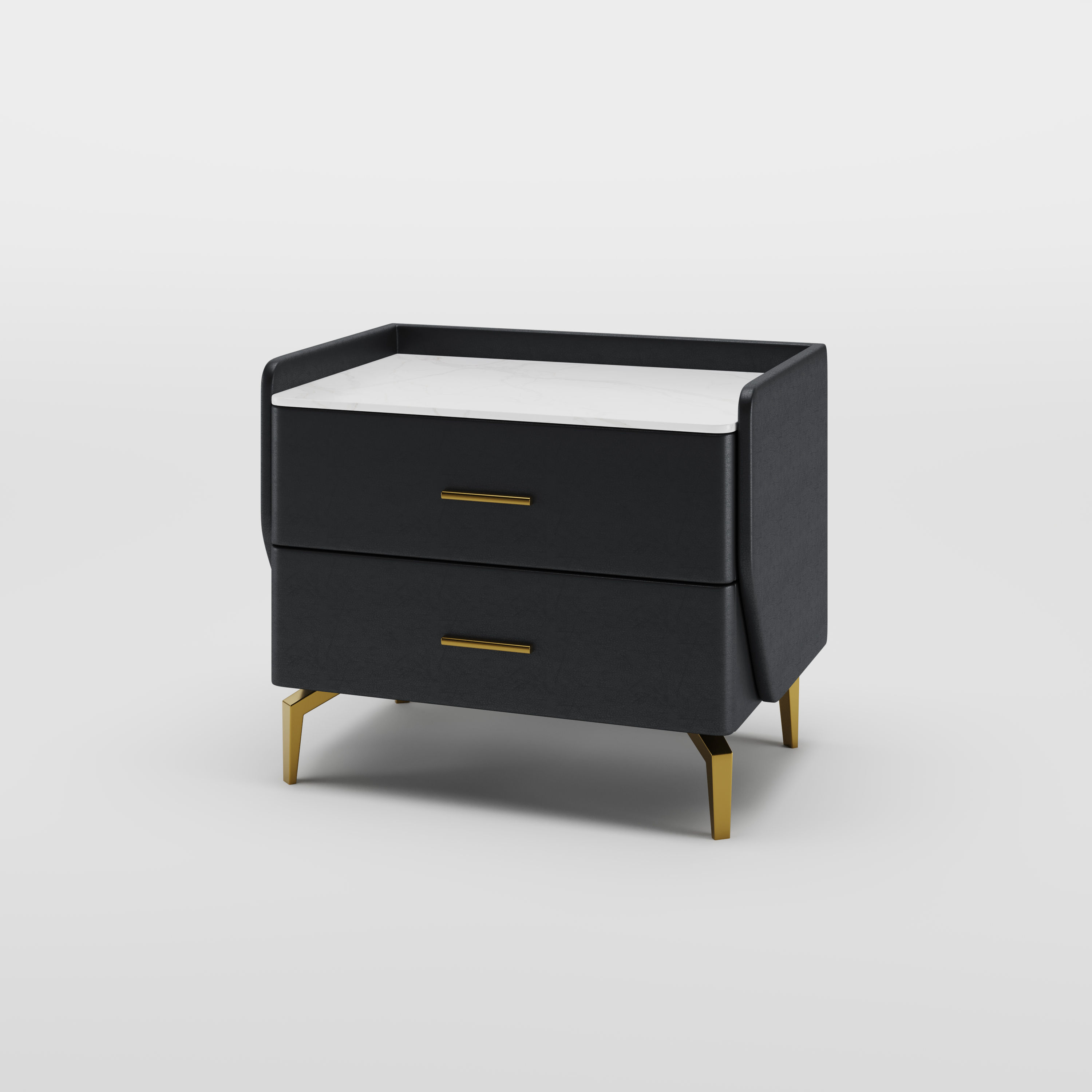 Single Piece Black MDF Nightstands