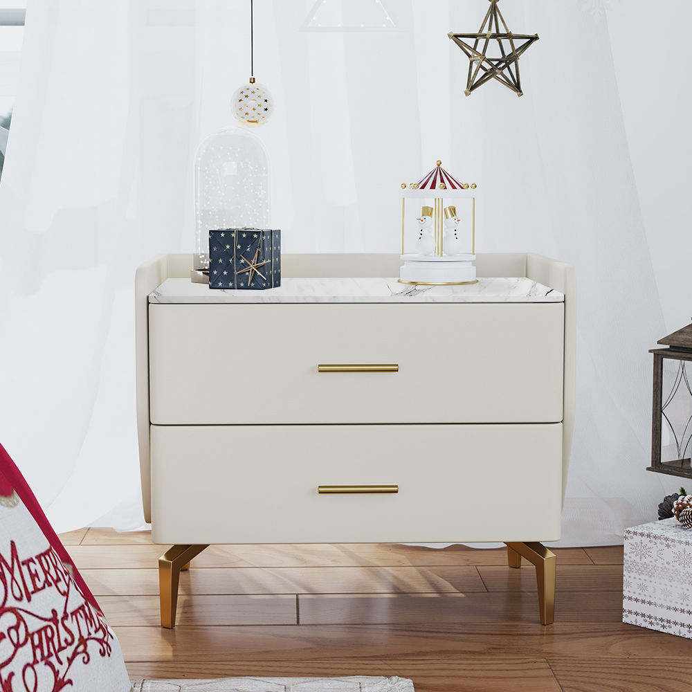 On the Ground Beige MDF Nightstands