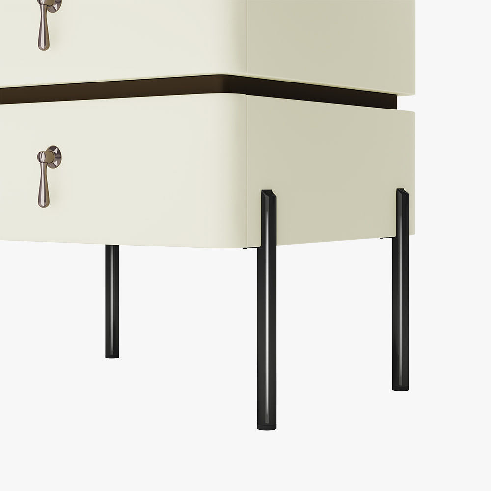 Solid Wood Beige Pine Wood Nightstands