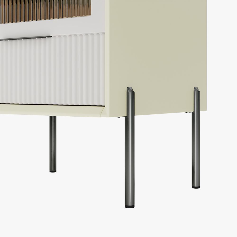 Modern Beige Pine Wood Nightstands