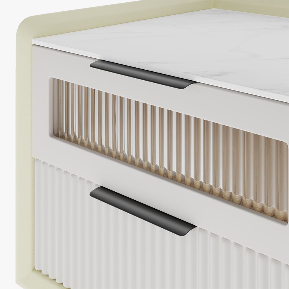 Modern Beige Pine Wood Nightstands