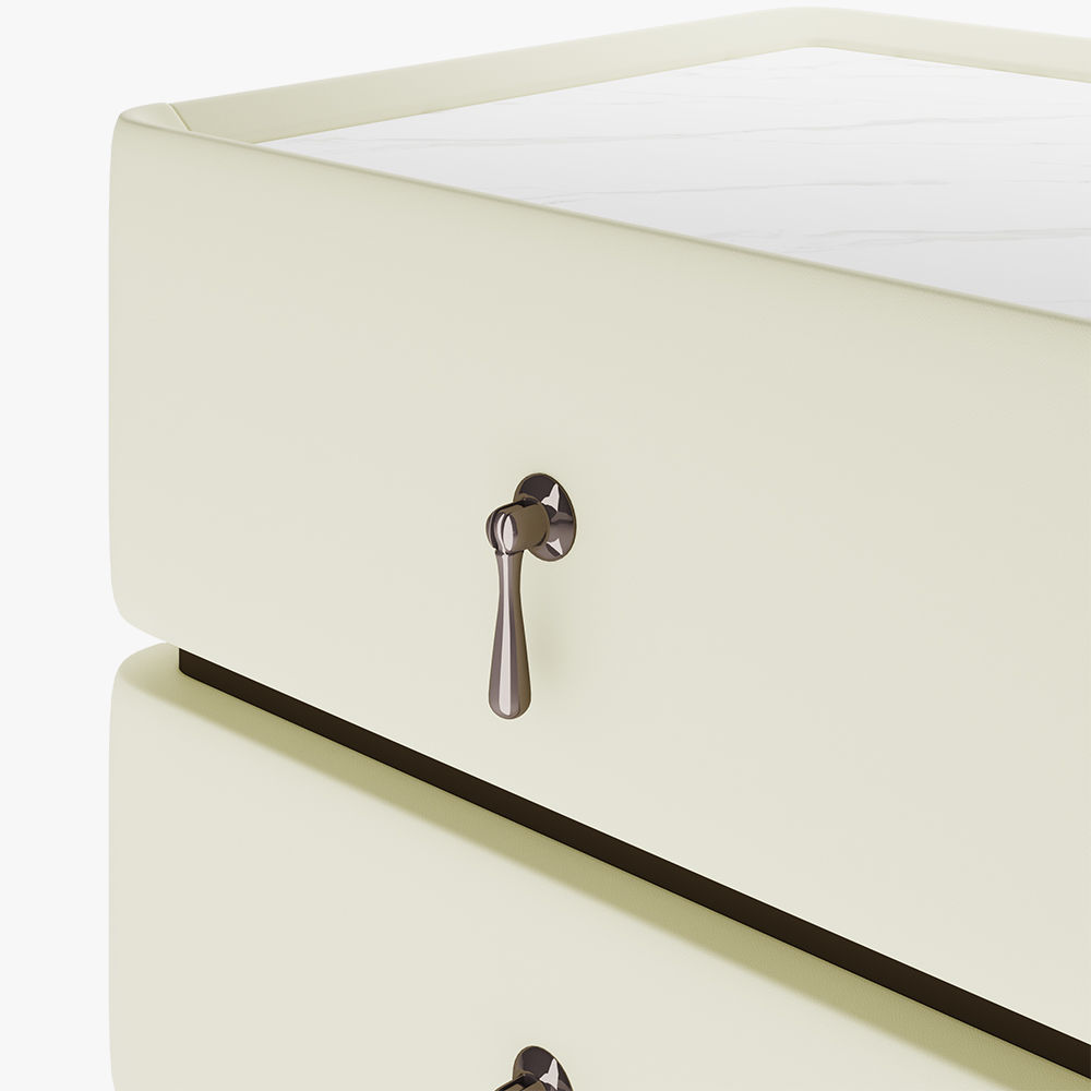 Modern Beige Pine Wood Nightstands