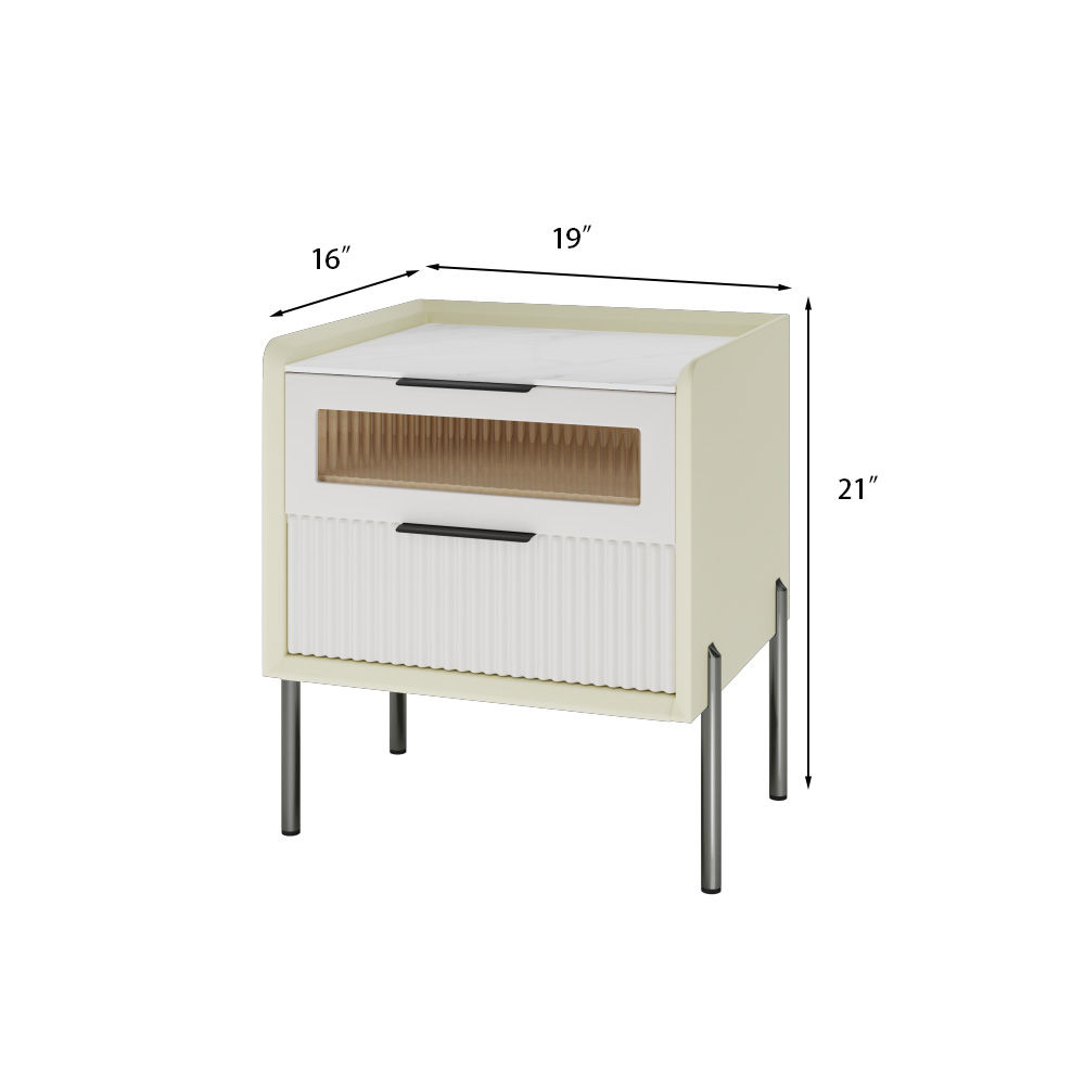 Wood Beige Pine Wood Nightstands