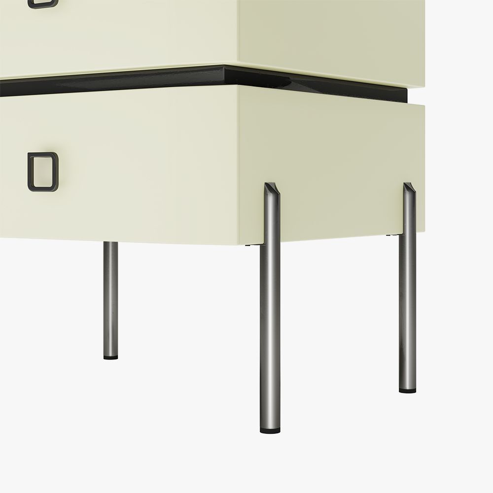 Modern Minimalist Beige MDF Nightstands
