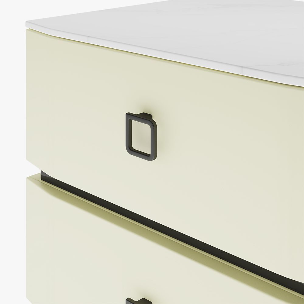 Modern Minimalist Beige MDF Nightstands