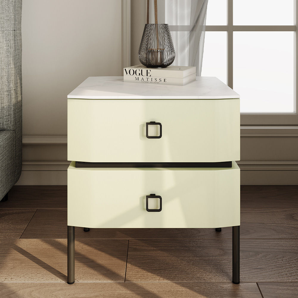 Wood Beige MDF Nightstands