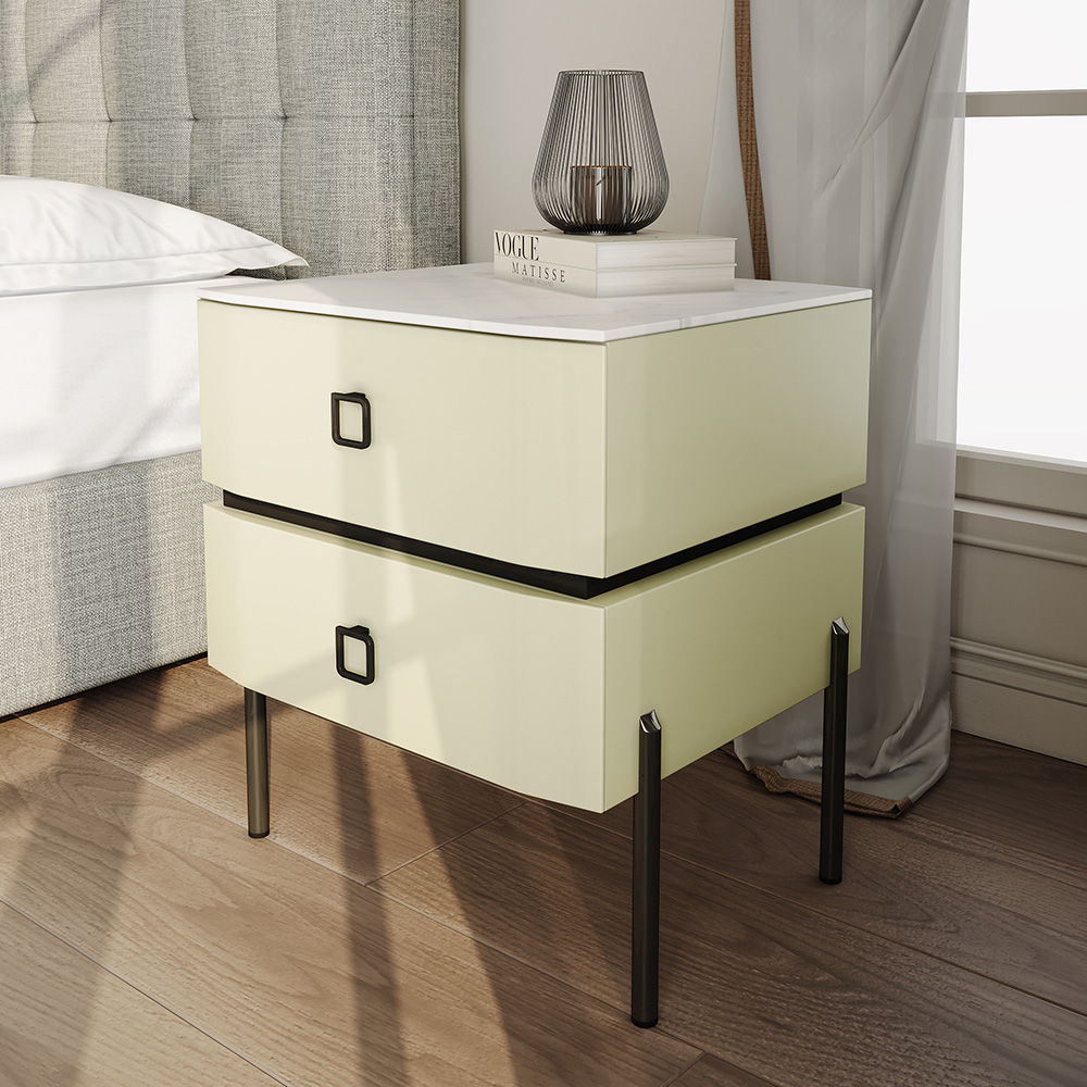 Wood Beige MDF Nightstands
