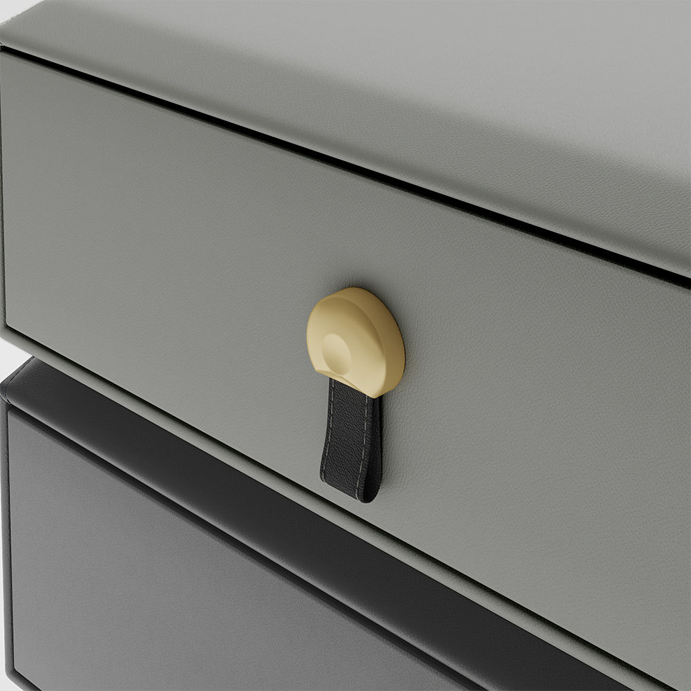 Leather Dark Gray Microfiber Leather Nightstands