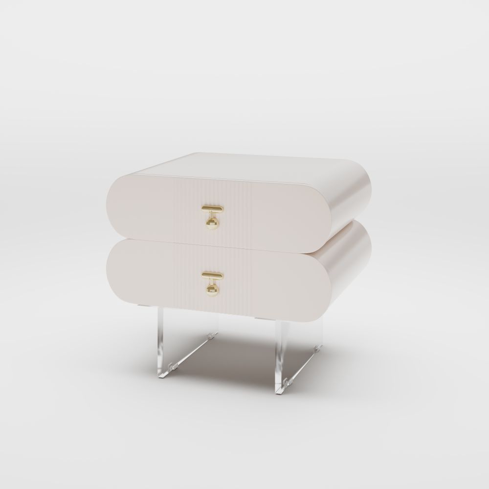Irregular Beige MDF Nightstands