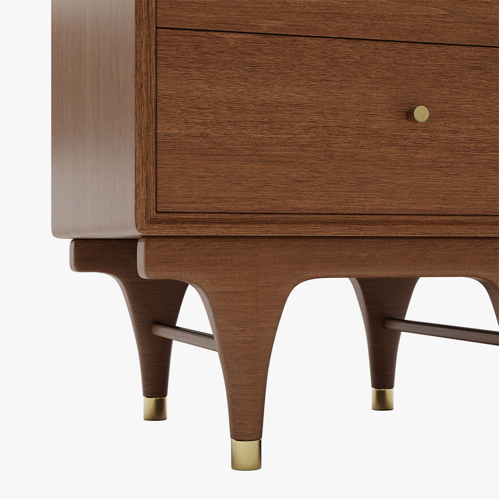 Single Piece Walnut MDF Nightstands