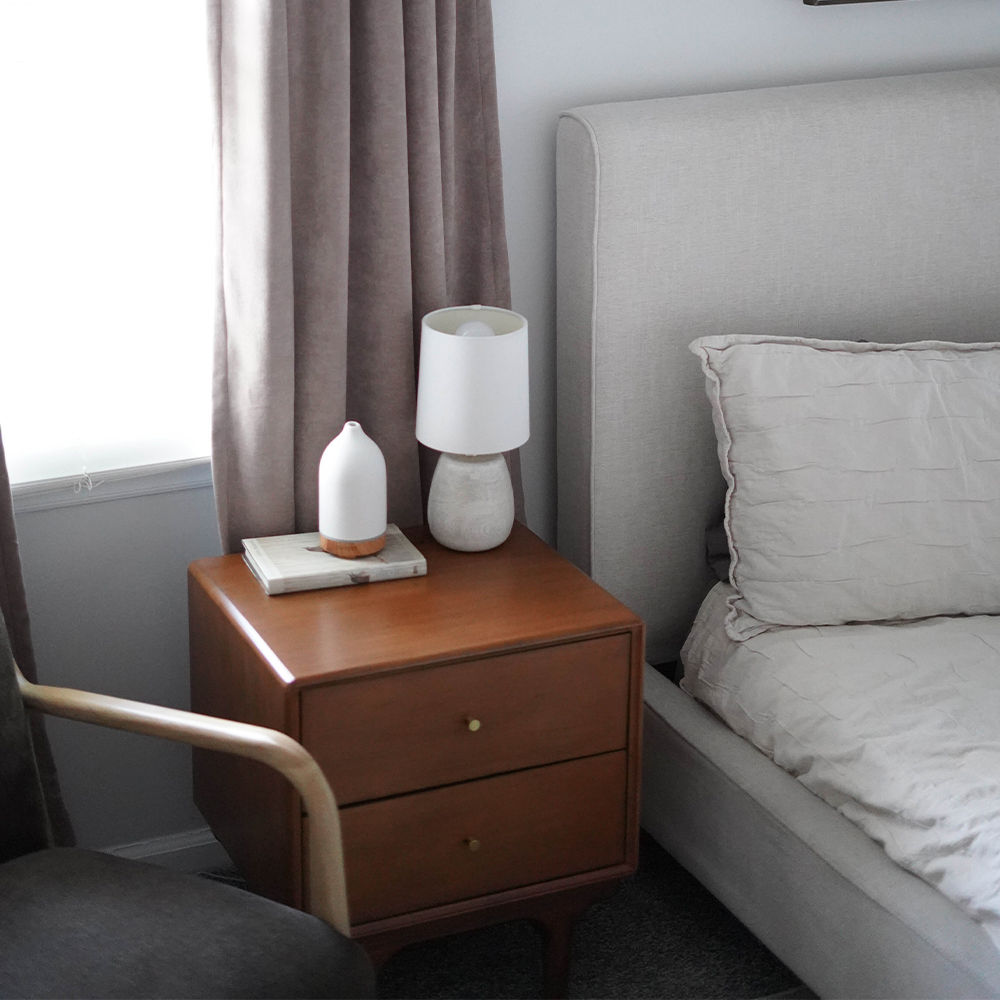 On the Ground Walnut MDF Nightstands