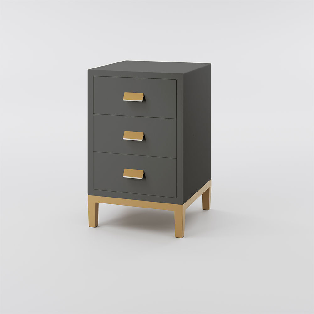 without Drawers Dark Gray MDF Nightstands