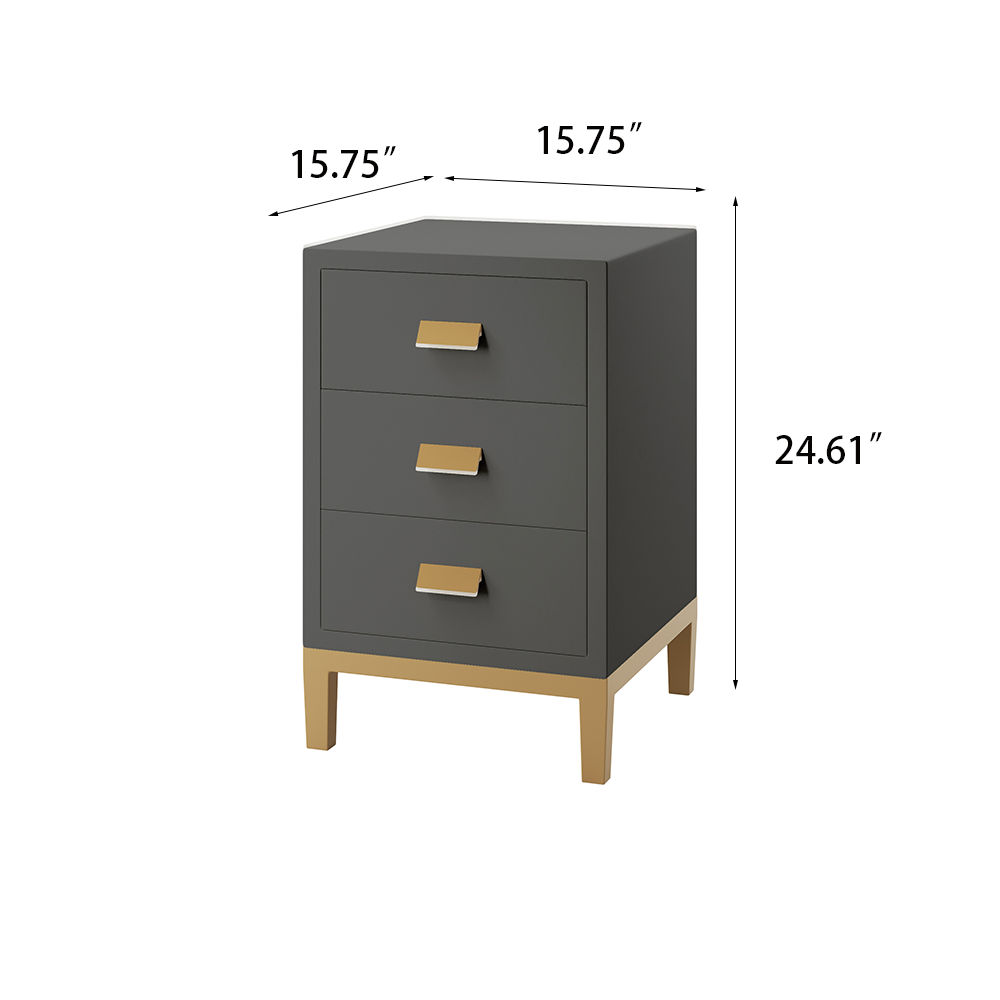 Modern Dark Gray MDF Nightstands