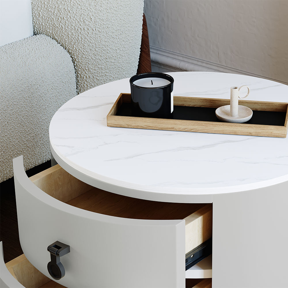 Fully Assemble Light Gray MDF Nightstands