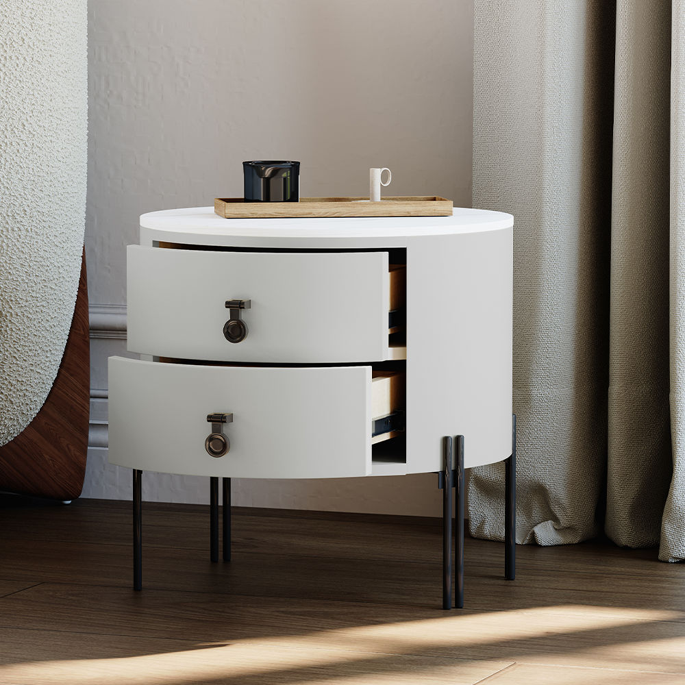 Partly Assemble Light Gray MDF Nightstands
