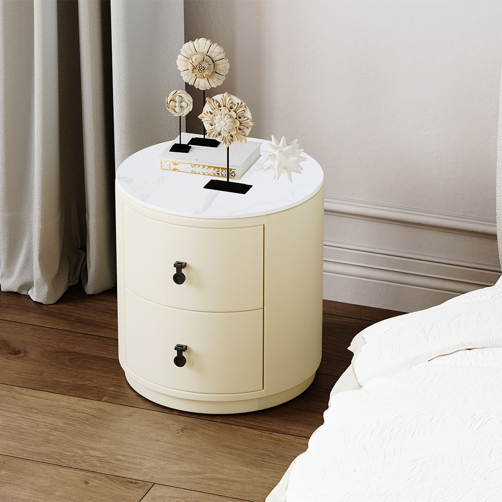 On the Ground Beige MDF Nightstands
