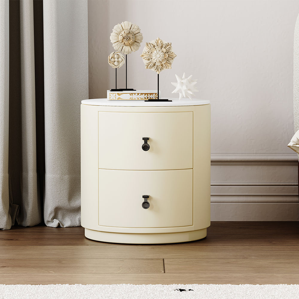 Fully Assemble Beige MDF Nightstands